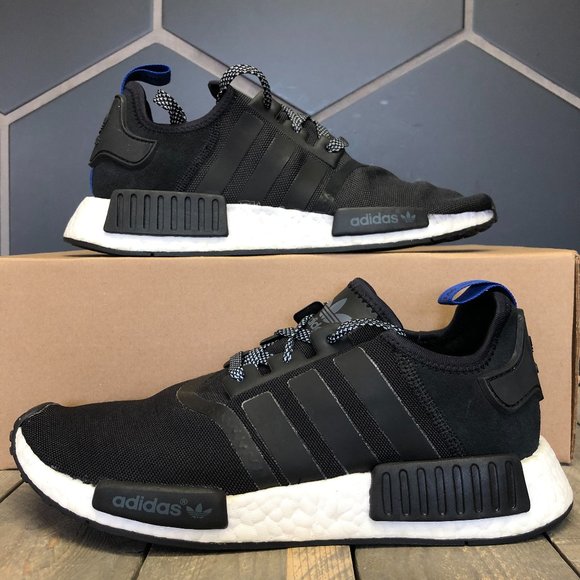 nmd core black blue tab